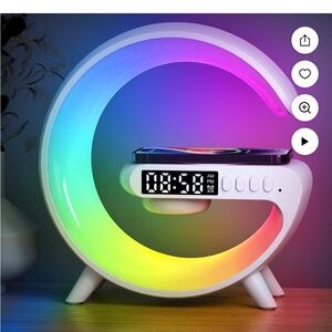VIKEFON All-in-One Smart Bedside Lamp: 15W Fast Wireless Charger, Alarm Clock